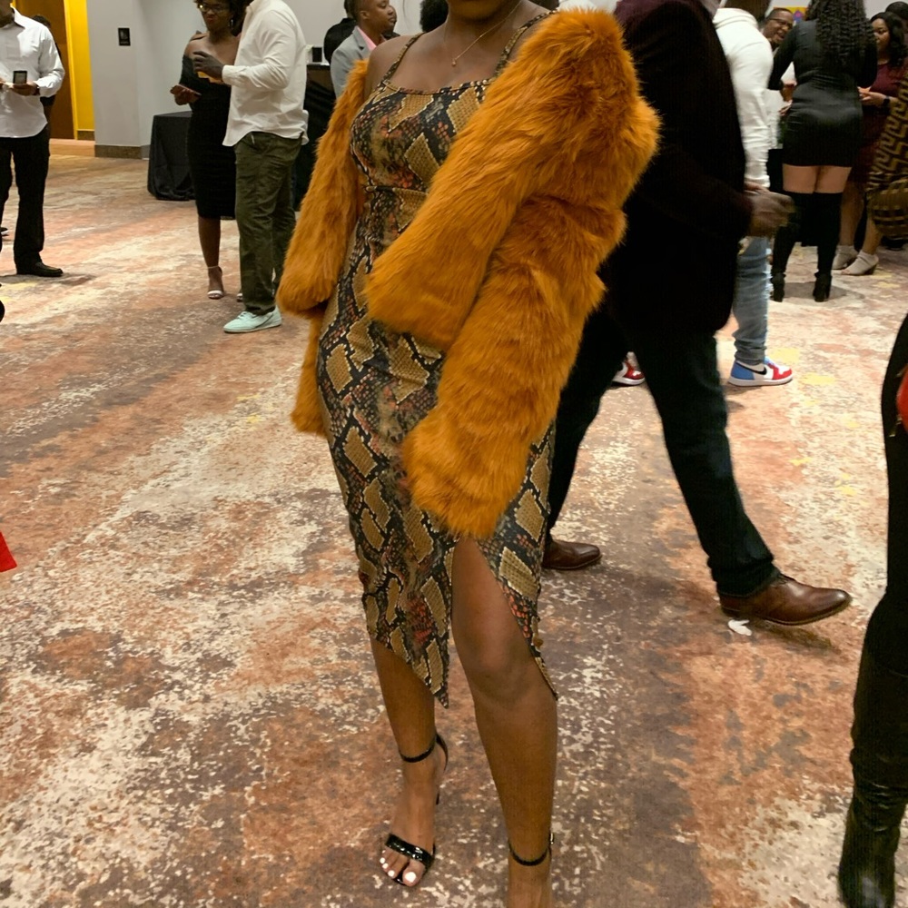 Midi Snake Print Dress